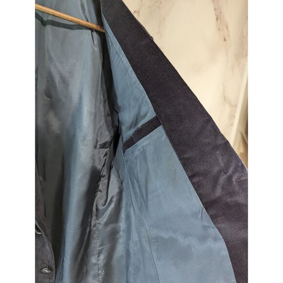 Vintage Levis Blazer Mens 42 R Large Navy Blue Jaacket Velvet Suit Business Rare - Picture 10 of 10